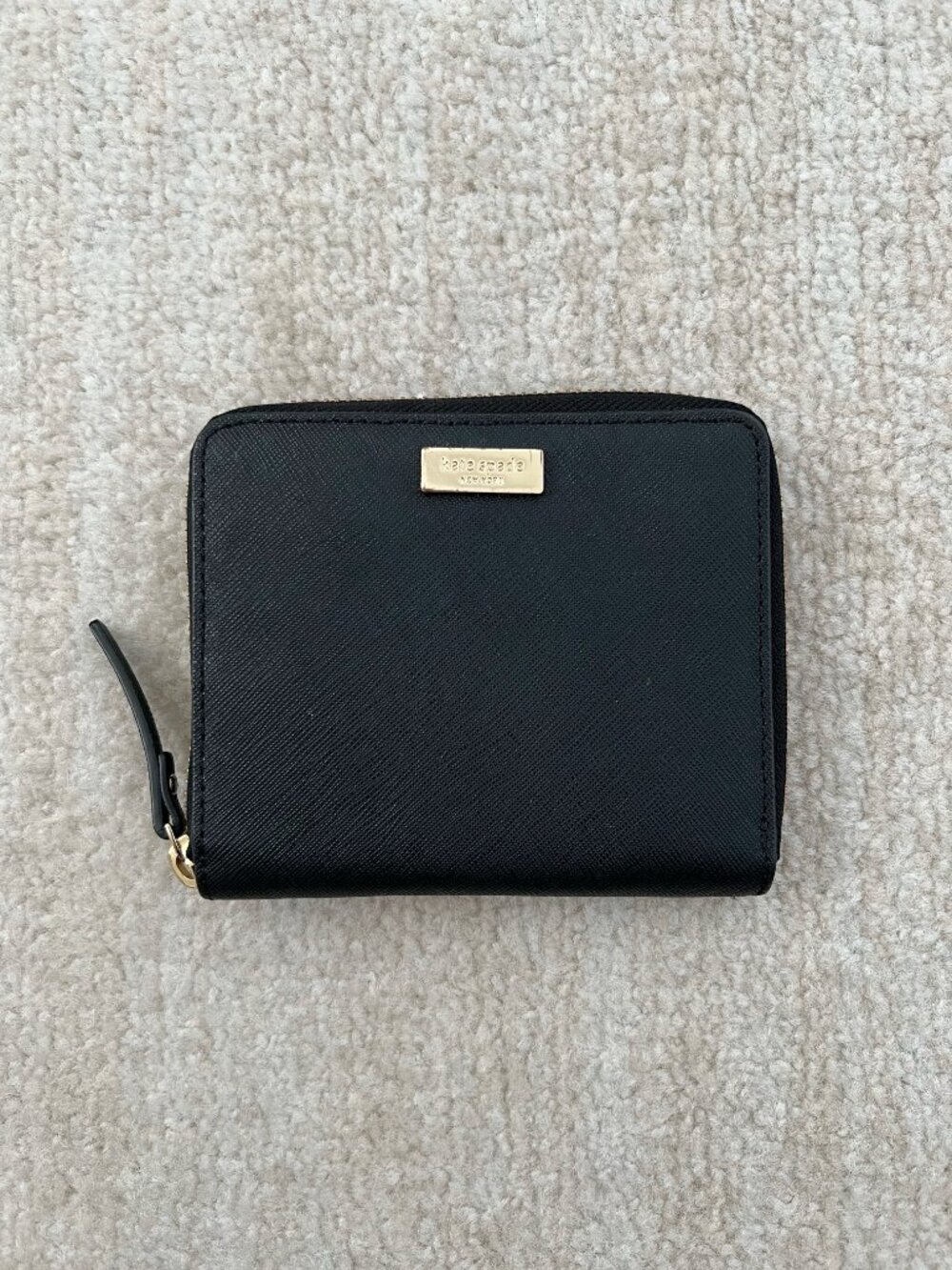 Kate Spade Black Bifold Zip Around Wallet